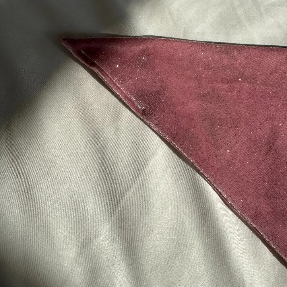 EUC, Solie & Co. Sparkly Berry Pink Faux Velvet Dog Bandana, Size Small